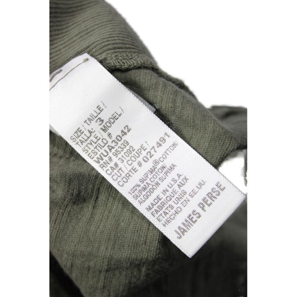 Standard James Perse Womens Green Cotton Collared Button-Up 3/4 Sleeve Size 3 - Picture 4 of 6